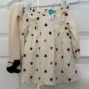 Disney Minnie Mouse Corduroy Dress with Tights
